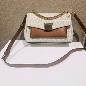 MICHAEL Michael Kors Cream and Brown Crossbody Bag